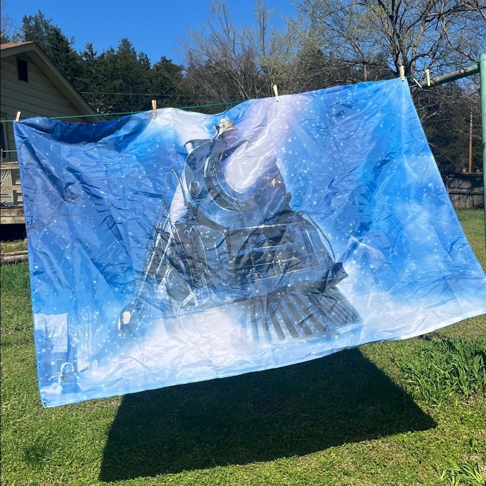 New Unlicensed Polar Express Train Tapestry Christmas Winter Photo Backdrop Cute